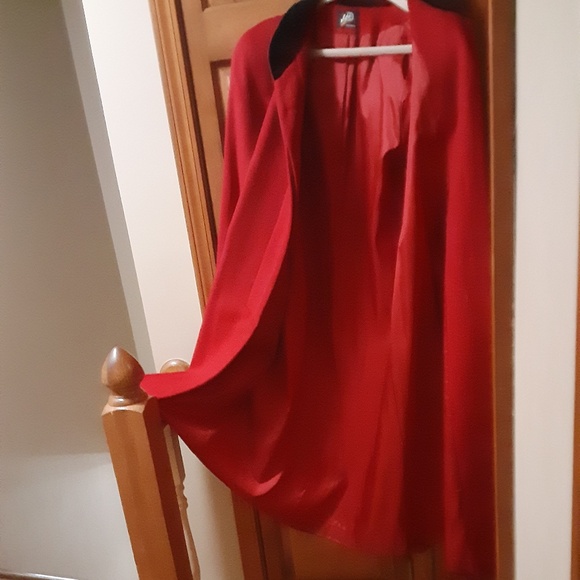 Red Wool Lined Ankle Length Coat - Picture 2 of 5